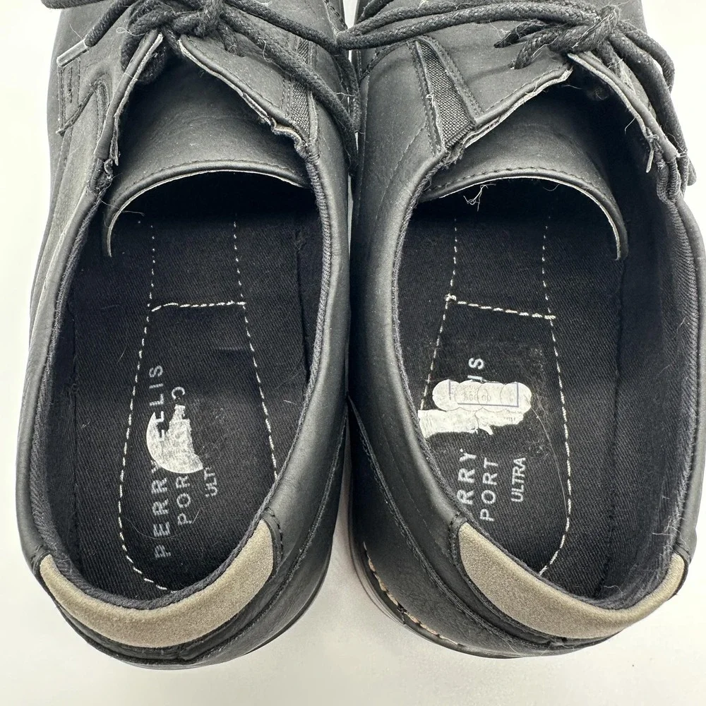 Perry Ellis Portfolio Clover Shoes Mens Size 13 Black‎ Synthetic Derby Dress